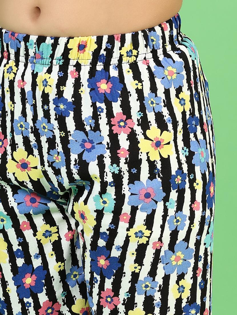 girls floral printed mid irse casual trouser - 21737780 - Standard Image - 5