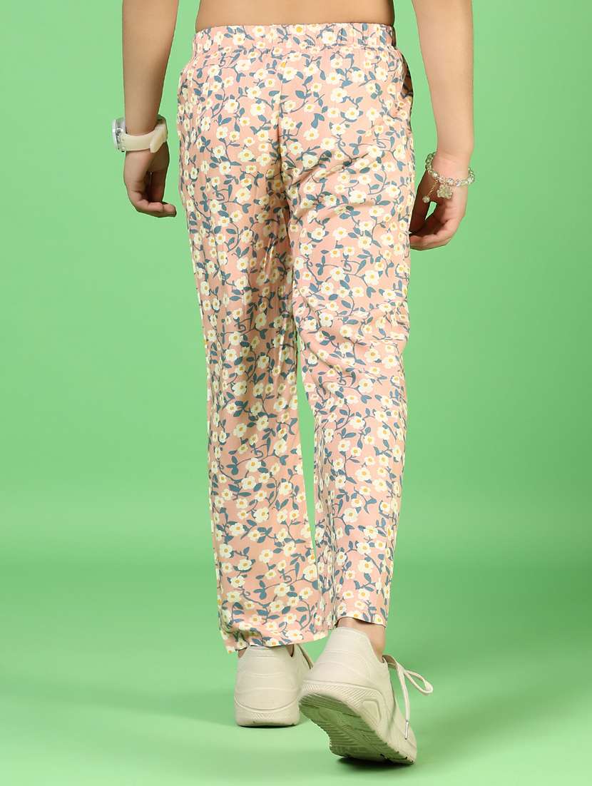 girls floral printed mid irse casual trouser - 21737787 -  Standard Image - 3