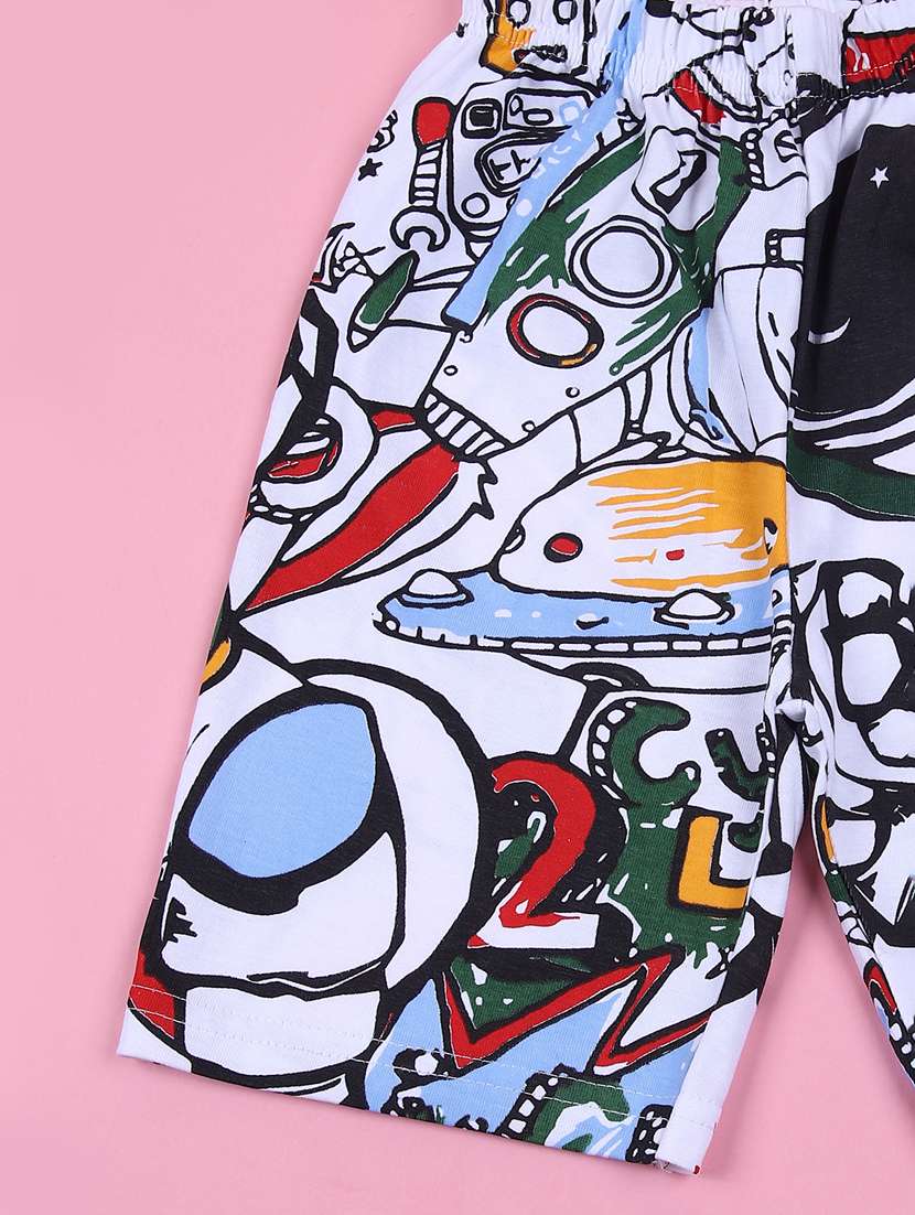 boys printed t-shirt & shorts co-ords set - 21737796 -  Standard Image - 3