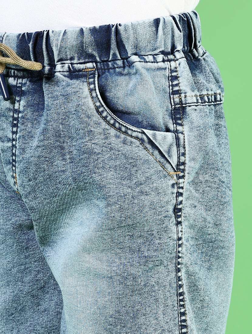boys solid mid rise denim shorts - 21737828 -  Standard Image - 5