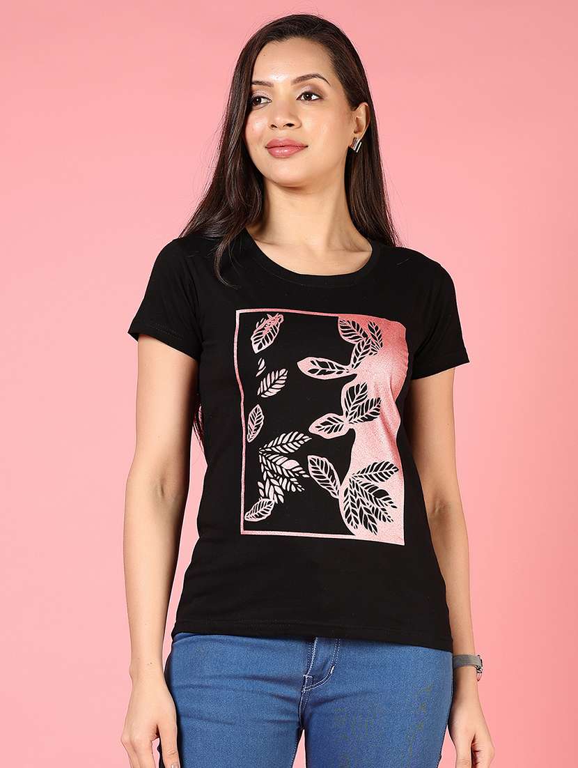 women front print short sleeve t-shirt - 21737841 - Zoom Image - 0