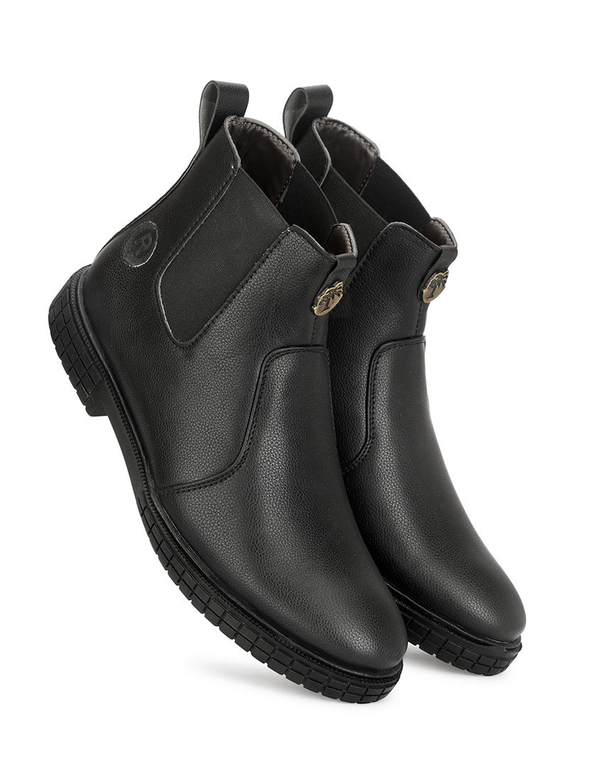men solid slip on low ankle boots - 21737902 - Standard Image - 3
