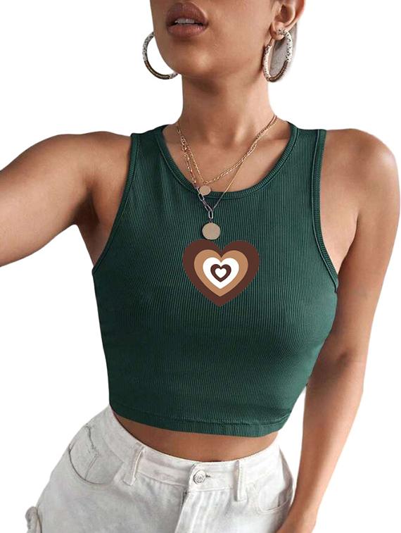 women printed sleeveless crop top - 21738113 - Standard Image - 3