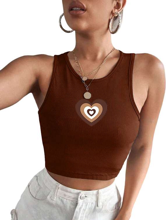 women printed sleeveless crop top  - 21738114 -  Standard Image - 3