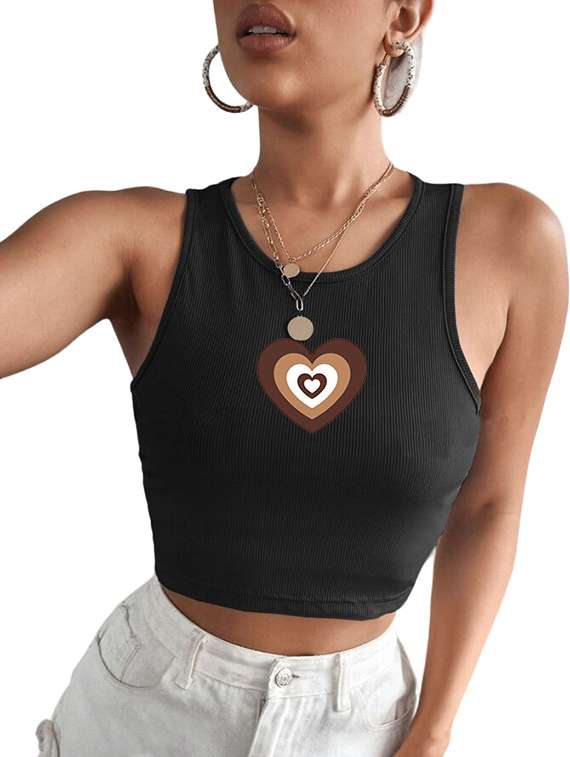 women printed sleeveless crop top  - 21738116 -  Standard Image - 3