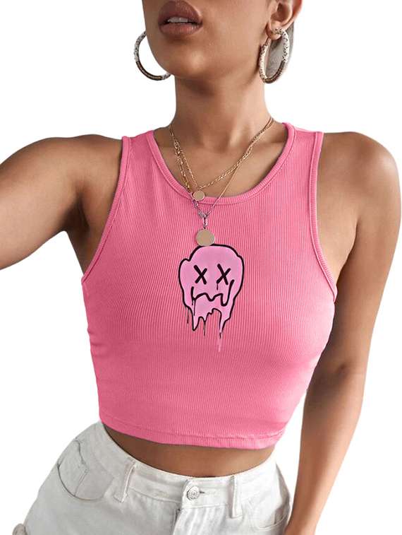 women printed sleeveless crop top  - 21738153 -  Standard Image - 3