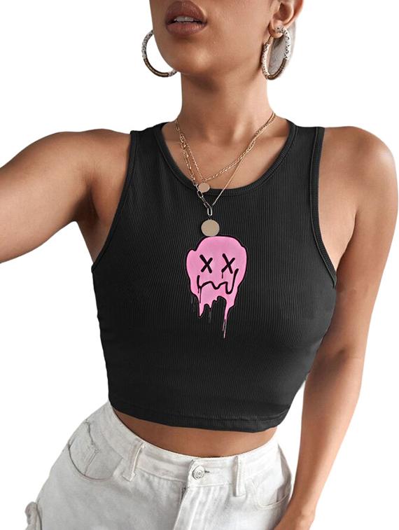 women printed sleeveless crop top - 21738157 - Standard Image - 3