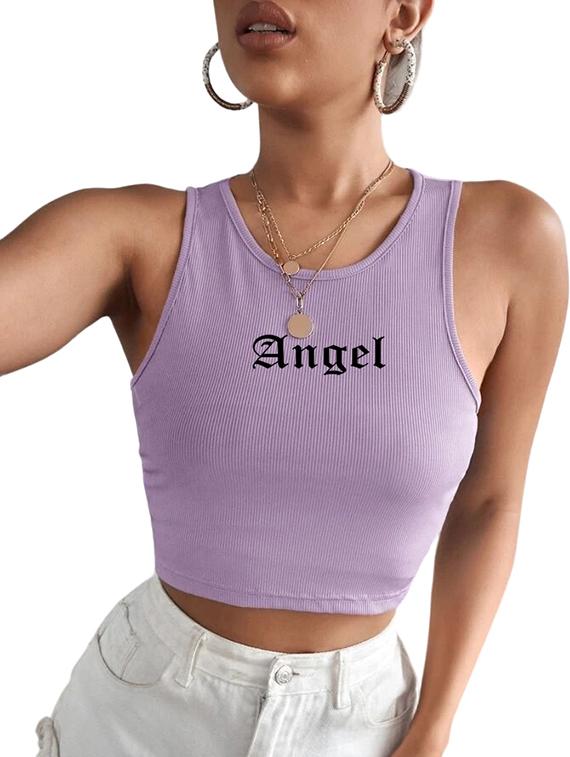 women printed sleeveless crop top - 21738194 - Standard Image - 3