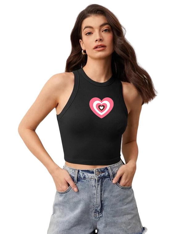 women printed sleeveless crop top  - 21738218 -  Zoom Image - 0