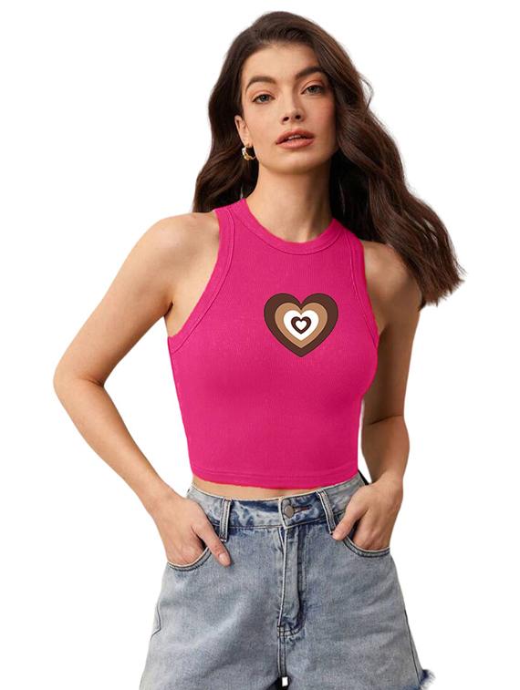 women printed sleeveless crop top  - 21738224 -  Zoom Image - 0