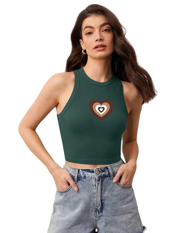 women printed sleeveless crop top - 21738226 - Zoom Image - 0