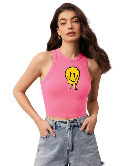 women printed sleeveless crop top  - 21738261 -  Standard Image - 0