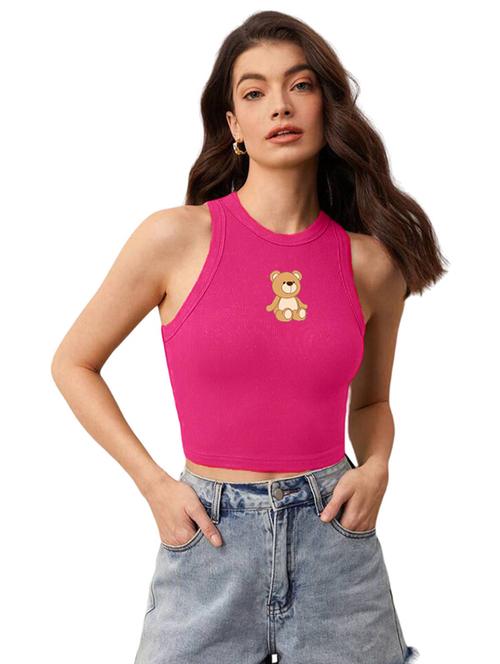 women printed sleeveless crop top  - 21738299 -  Standard Image - 0