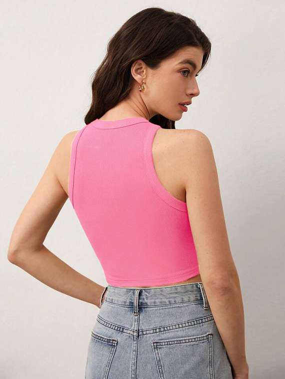 women printed sleeveless crop top  - 21738302 -  Standard Image - 3
