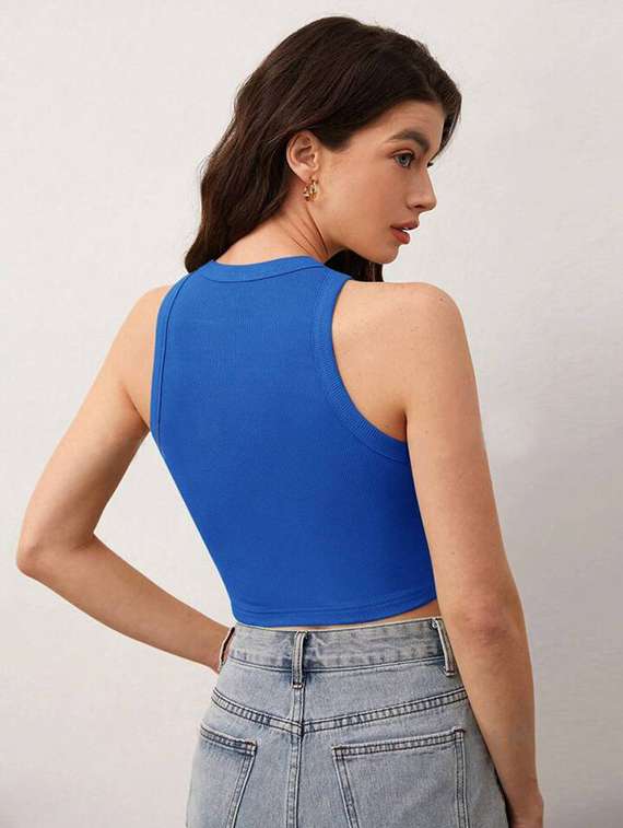 women printed sleeveless crop top  - 21738307 -  Standard Image - 3
