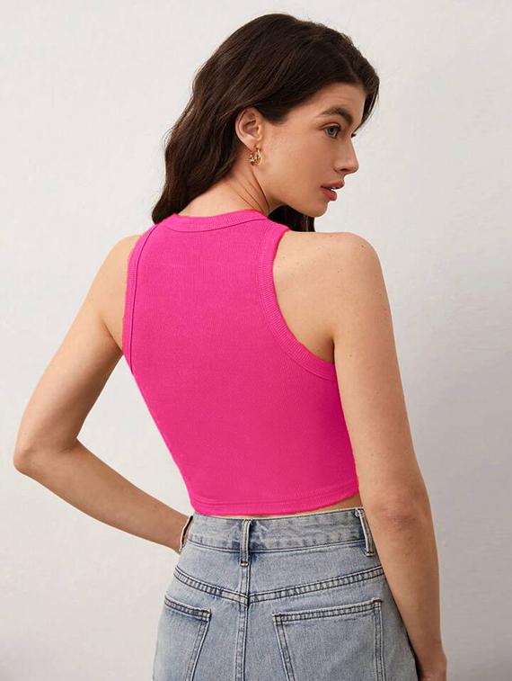 women printed sleeveless crop top - 21738310 - Standard Image - 3