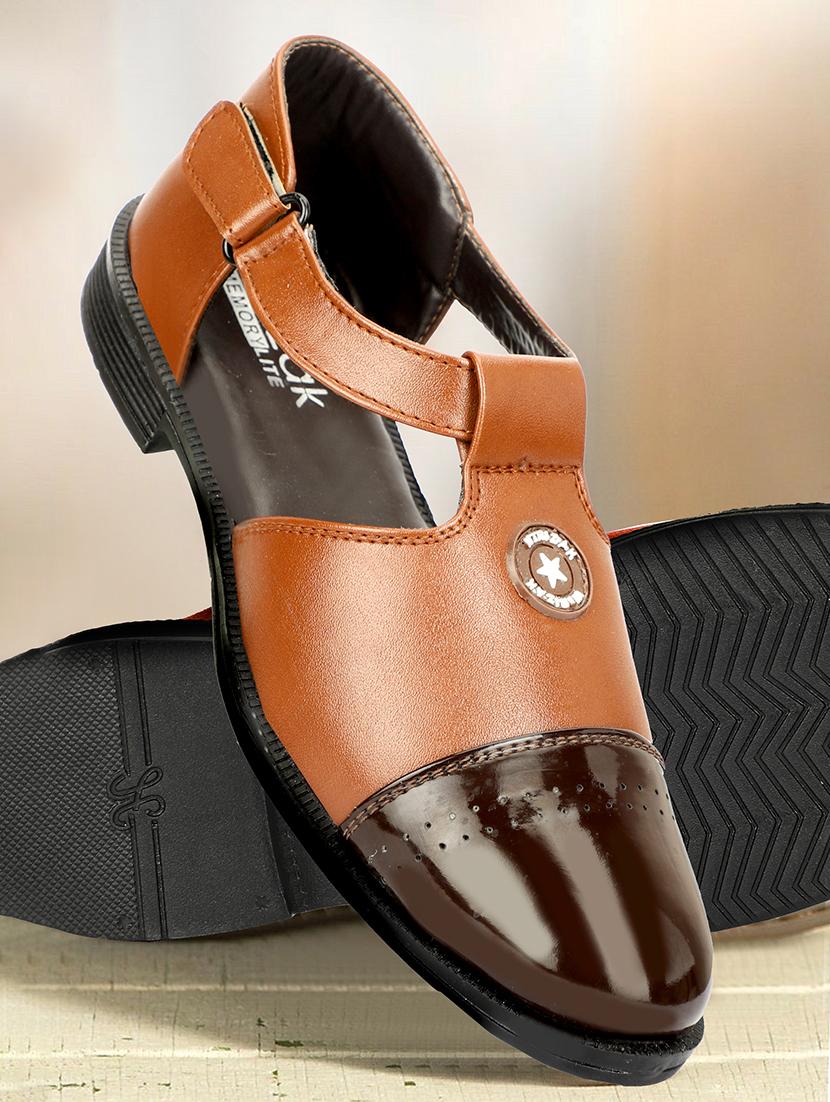 men tan close back sandal - 21738344 - Zoom Image - 0