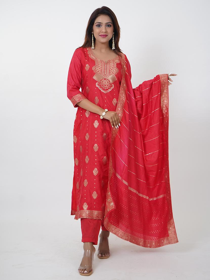 women embroidered kurta pant with dupatta set