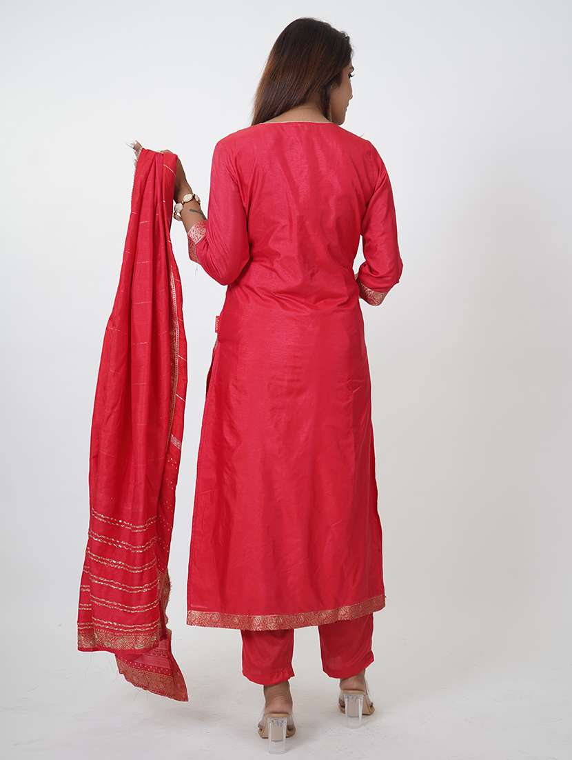 women embroidered kurta pant with dupatta set - 21738399 -  Standard Image - 3