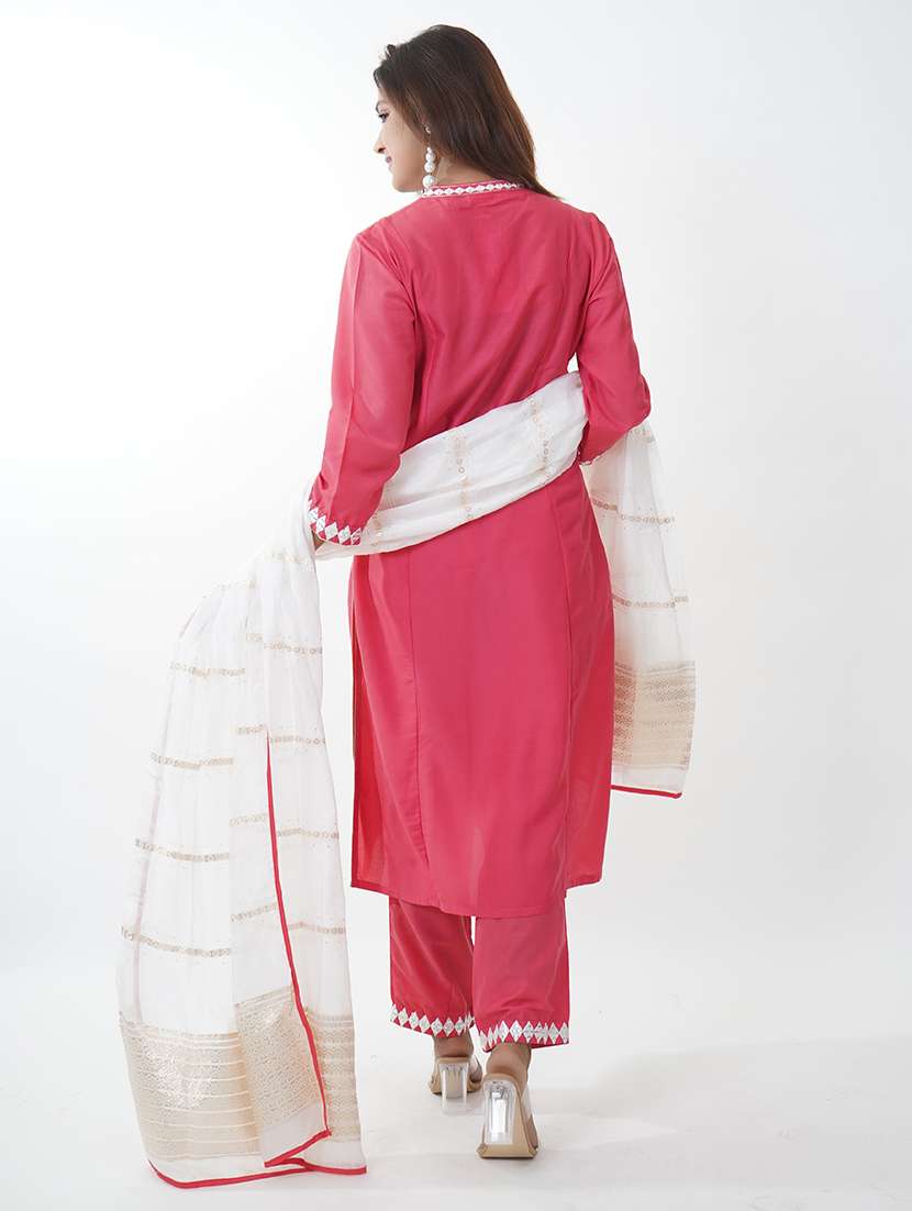 women embroidered kurta pant set with dupatta - 21738424 -  Standard Image - 3