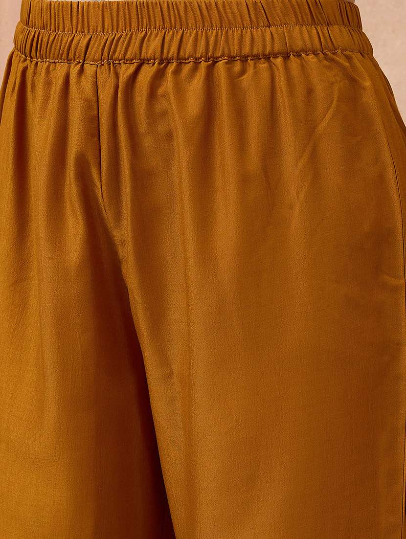 globus women mustard v-neck sequinned straight kurta with pant & contrast dupatta festive set - 21738591 -  Standard Image - 5