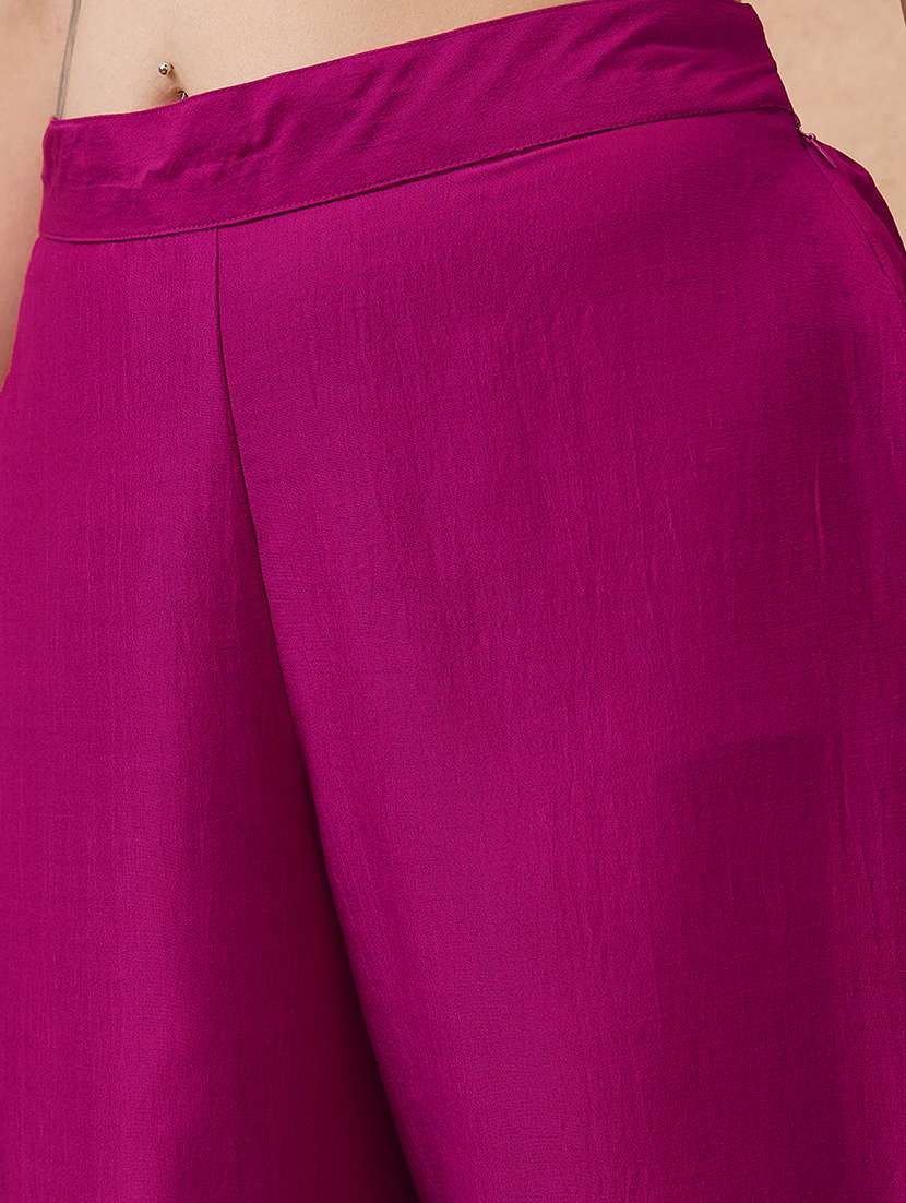 globus women off-white round neck embroidered yoke straight kurta with pant & dupatta ethnic set - 21738592 -  Standard Image - 5