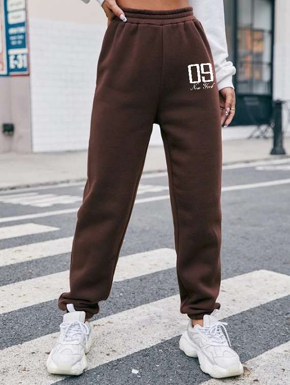 women printed high rise joggers