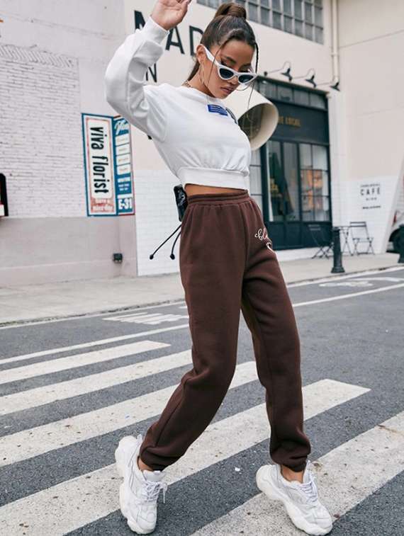 women printed high rise joggers - 21738851 -  Standard Image - 3