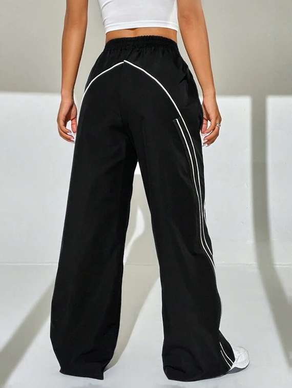 women solid high rise track pant - 21739067 -  Standard Image - 3
