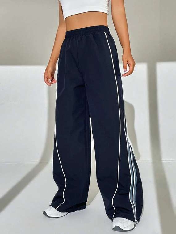 women solid high rise track pant - 21739068 - Zoom Image - 0
