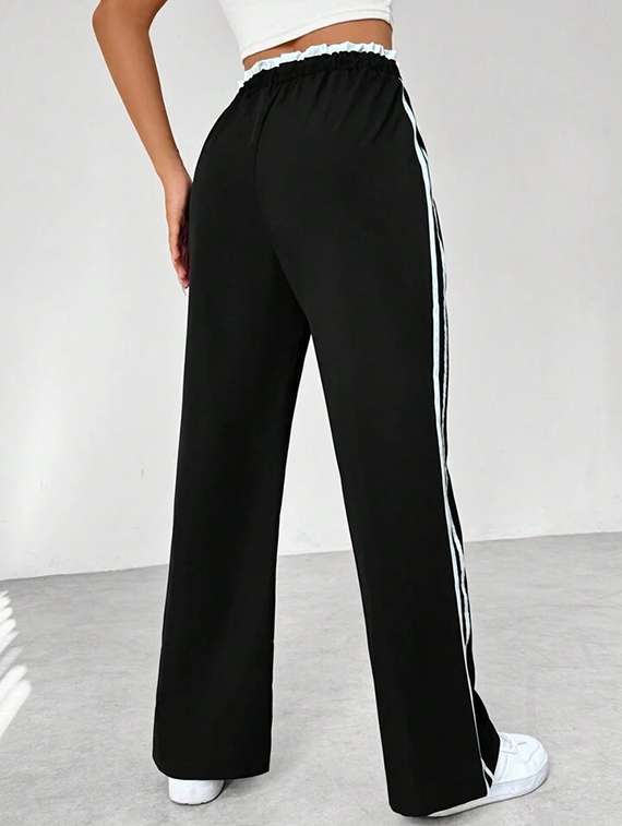 women solid mid rise track pant - 21739377 -  Standard Image - 3