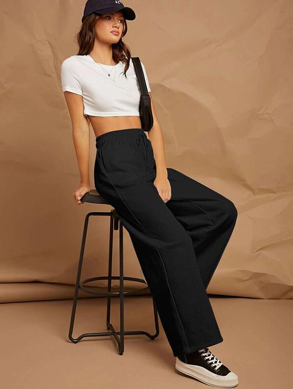 women solid mid rise track pant - 21739399 - Standard Image - 3
