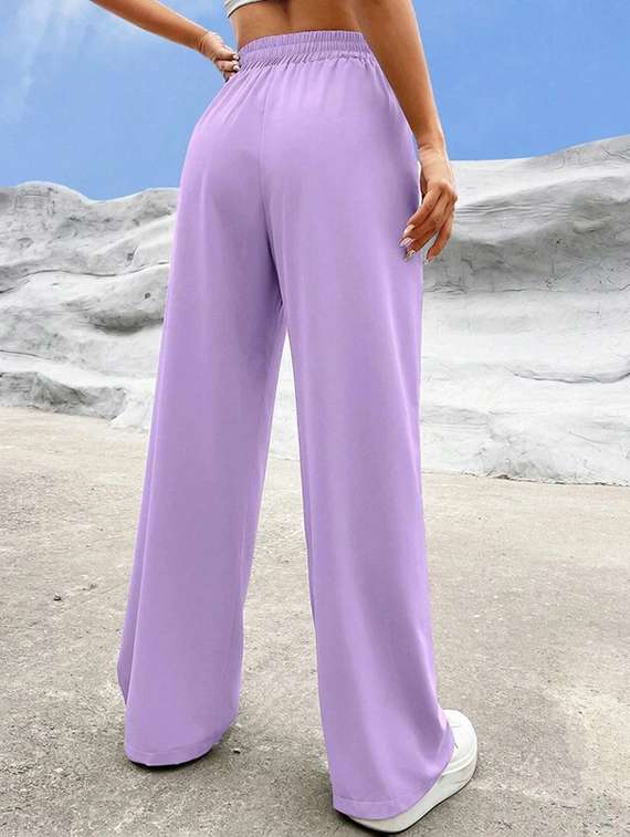 women solid mid rise track pant - 21739467 -  Standard Image - 3