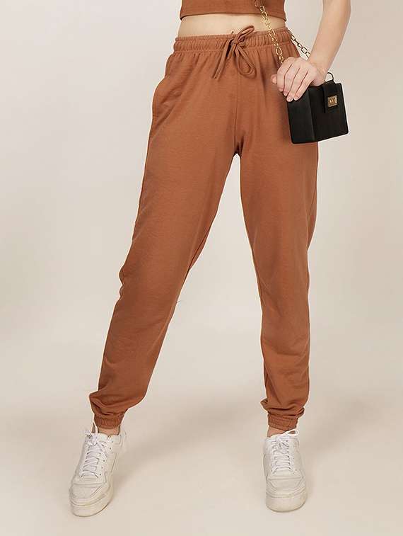 women solid mid rise joggers - 21739469 - Zoom Image - 0