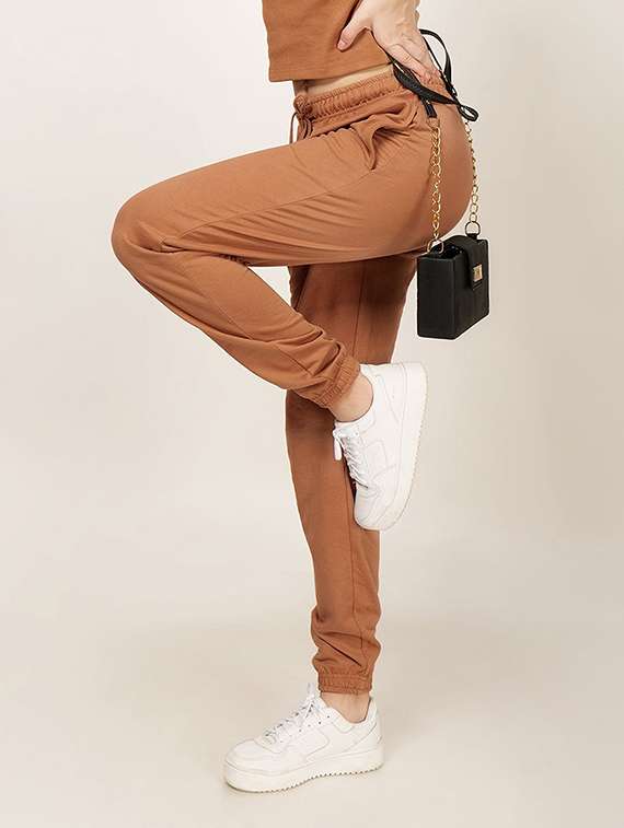 women solid mid rise joggers - 21739469 - Standard Image - 3