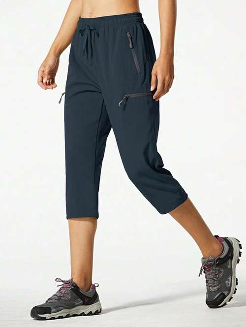 women solid mid rise cropped track pant - 21739507 -  Standard Image - 0