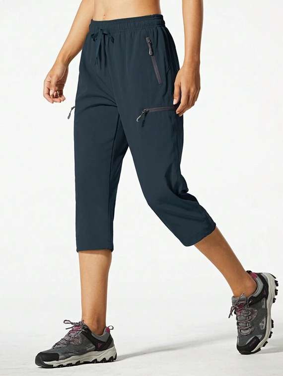women solid mid rise cropped track pant - 21739507 -  Zoom Image - 0