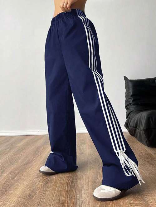 women solid mid rise track pant - 21739526 - Standard Image - 0