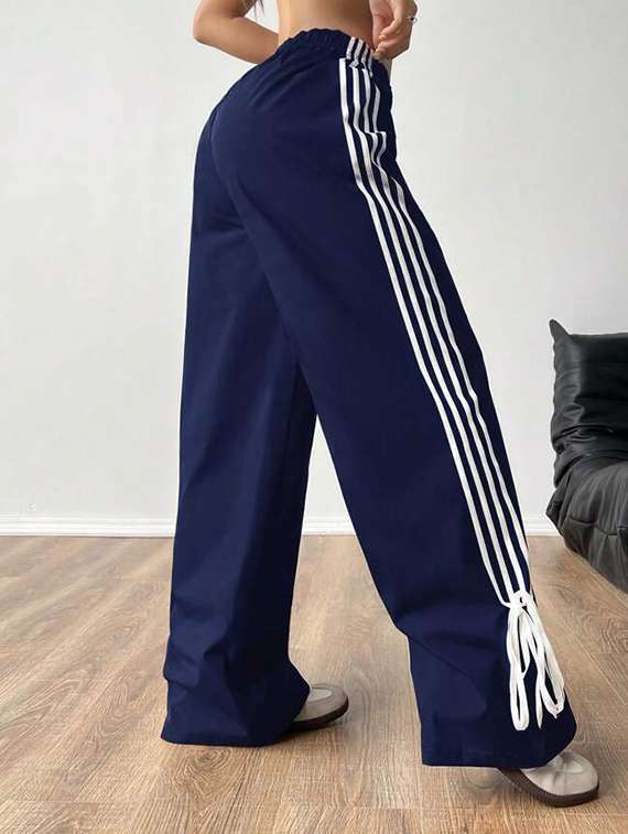 women solid mid rise track pant - 21739526 - Standard Image - 3