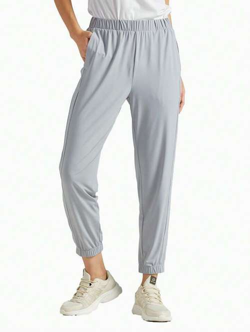 women solid mid rise joggers - 21739919 -  Standard Image - 0