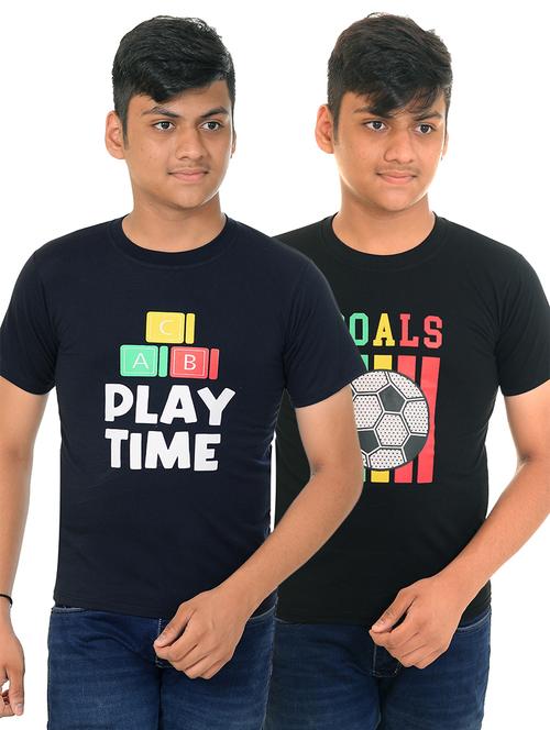 boys pack of 2 front print t-shirt - 21740036 -  Standard Image - 0