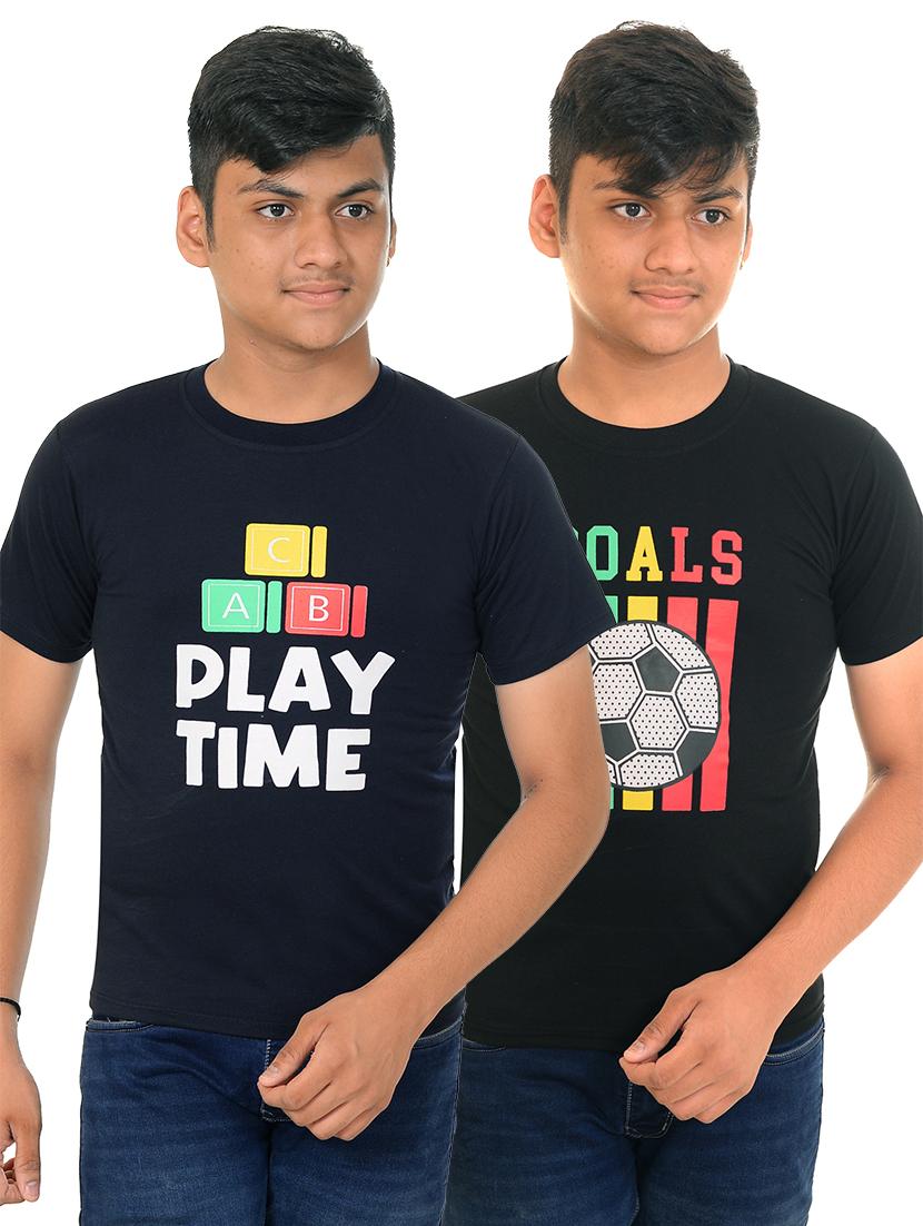 boys pack of 2 front print t-shirt - 21740036 -  Zoom Image - 0