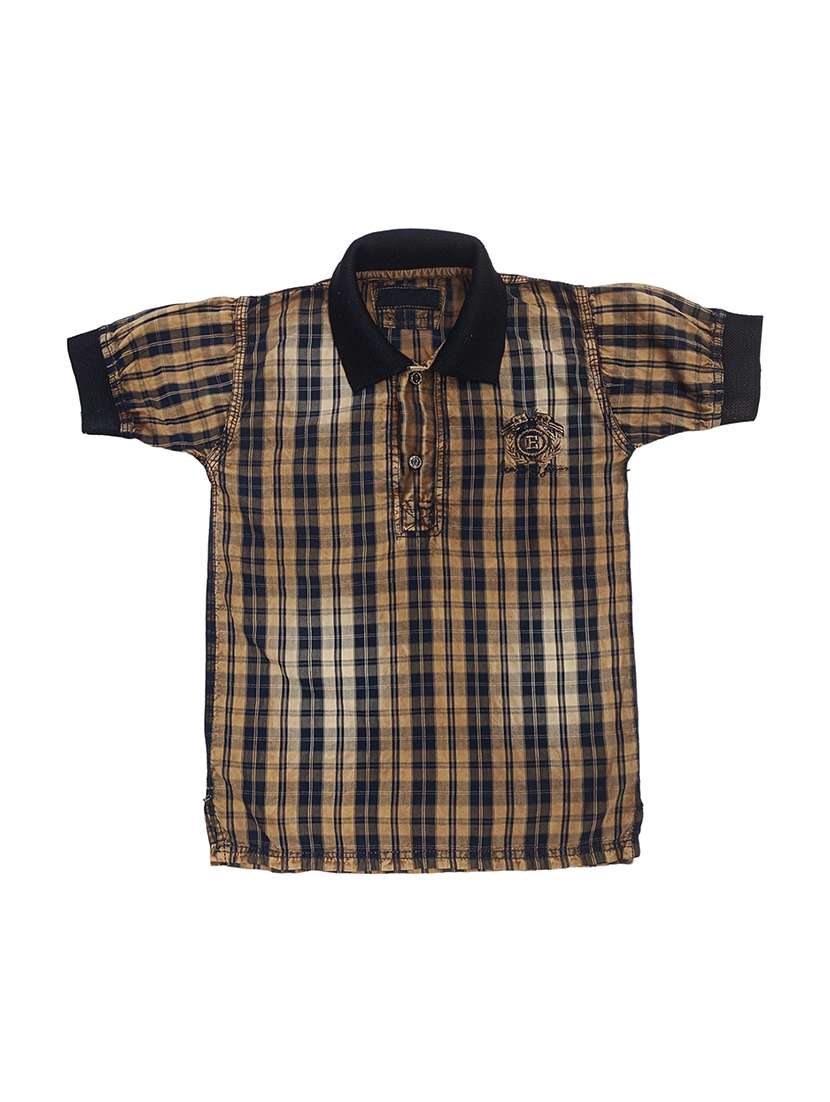 boys checkered short sleeve polo t-shirt