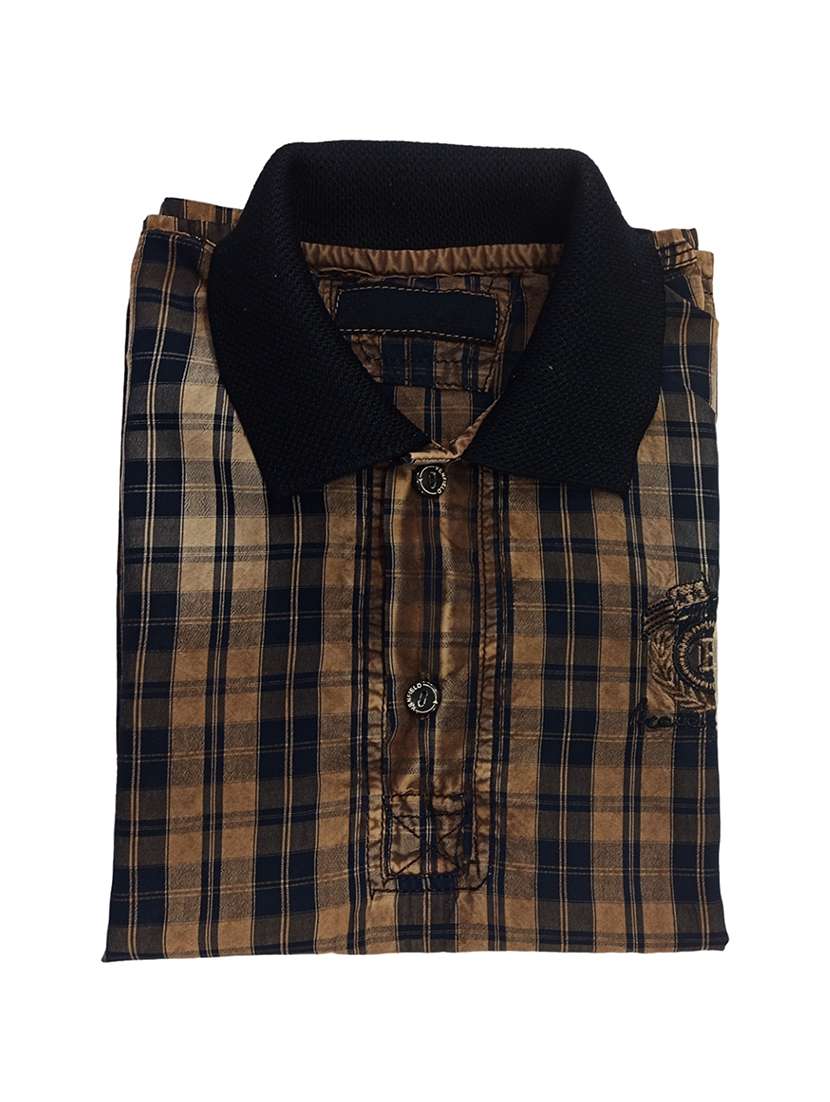 boys checkered short sleeve polo t-shirt - 21740059 -  Standard Image - 3