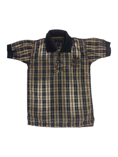 boys checkered short sleeve polo t-shirt - 21740060 -  Standard Image - 0