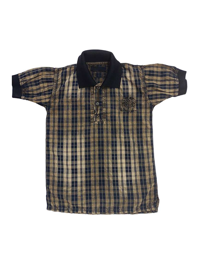boys checkered short sleeve polo t-shirt