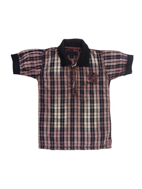 boys checkered short sleeve polo t-shirt - 21740062 -  Standard Image - 0