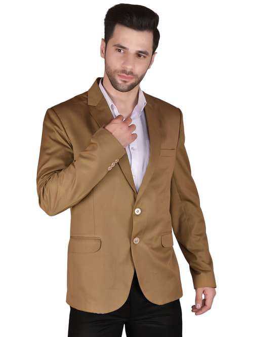 men solid single breasted long sleeve blazer - 21740090 -  Standard Image - 0