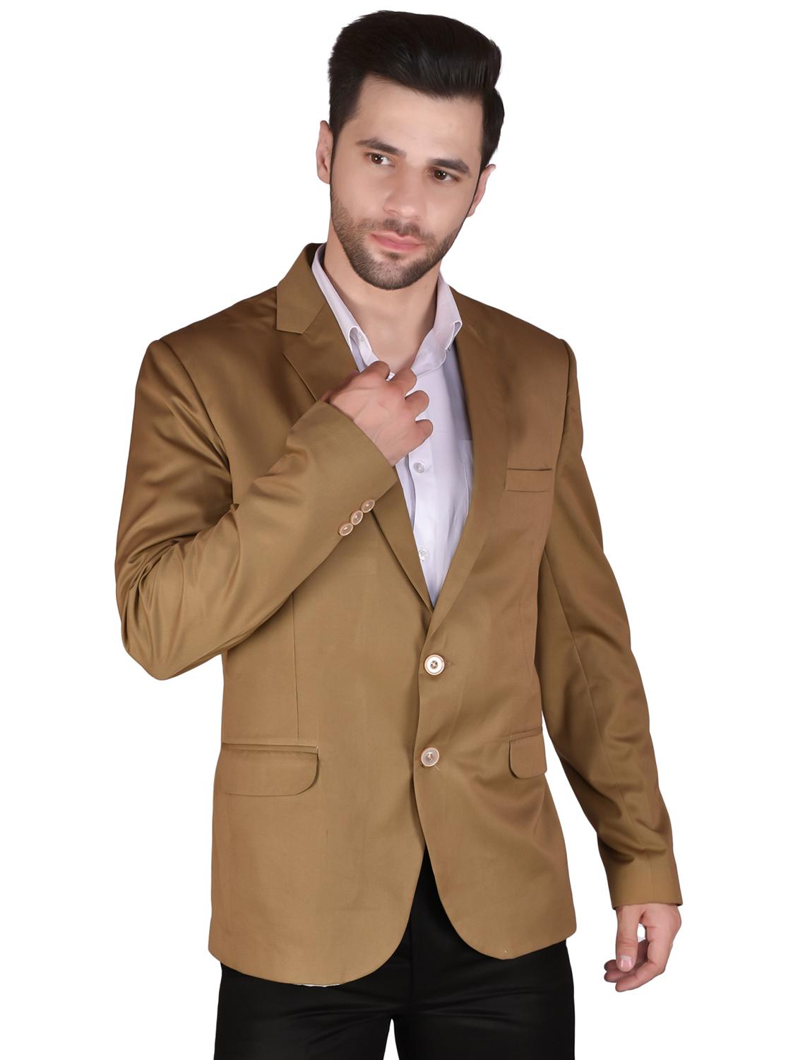 men solid single breasted long sleeve blazer