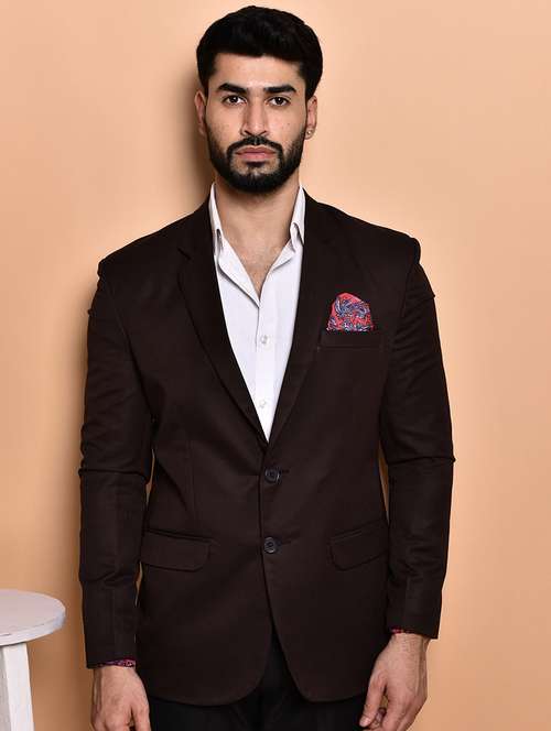 men solid single breasted long sleeve blazer - 21740115 - Standard Image - 0